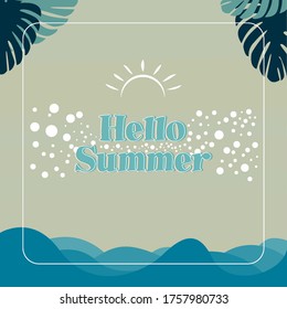 Hallo Sommerbanner. Trendfarbene Textur. Season Berufung, Wochenende, Ferien-Logo. Sommerzeit-Bildschirmhintergrund. Frohe Sommertage. Sommervektor-Lettertext. Modernes Design.
