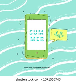 Hello Summer banner. Vector illustration.