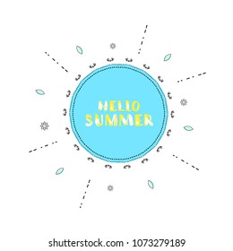 Hello Summer banner. Vector illustration.