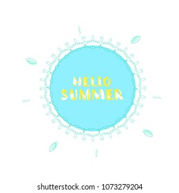 Hello Summer banner. Vector illustration.