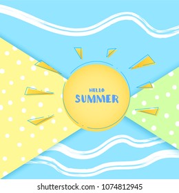 Hello Summer banner. Vector illustration.