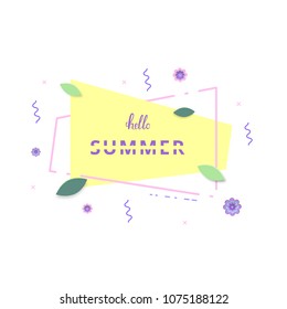 Hello Summer banner. Vector illustration.