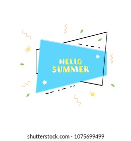 Hello Summer banner. Vector illustration.
