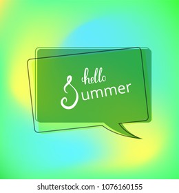 Hello Summer banner. Vector illustration.