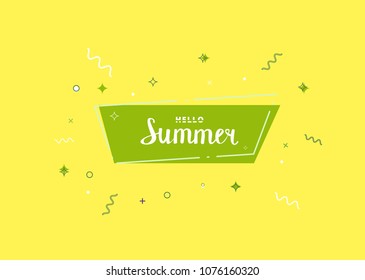 Hello Summer banner. Vector illustration.