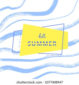 Hello Summer banner. Vector illustration.