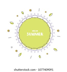 Hello Summer banner. Vector illustration.