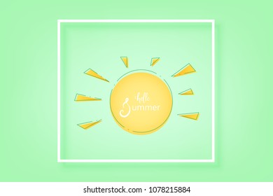 Hello Summer banner. Vector illustration.