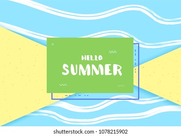 Hello Summer banner. Vector illustration.