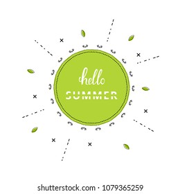 Hello Summer banner. Vector illustration.