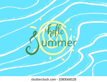 Hello Summer banner. Vector illustration.
