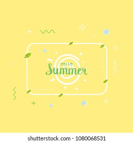 Hello Summer banner. Vector illustration.