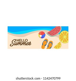 Hello Summer Banners on Isolated Background