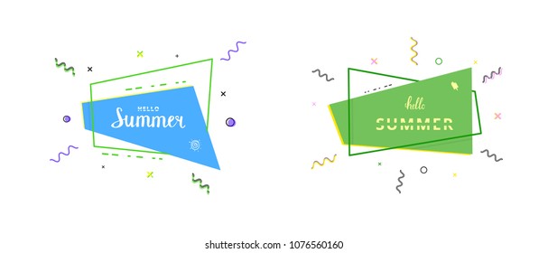 Hello Summer banners. Vector illustration.