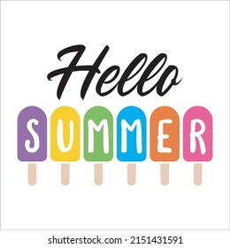 hello summer beach banner hello party fun design eps
