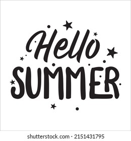 hello summer beach blue banner concept eps design