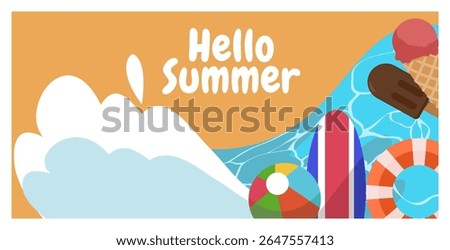 Hello summer beach landscape background