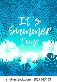 Hello Summer Beach Party Flyer. Vector Design