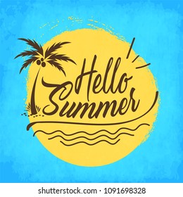 Hello Summer Beach Party Flyer. 