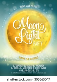 Hello Summer Beach Party Flyer. Vector Design EPS 10