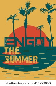 Hello Summer Beach Party Flyer. Vector Design