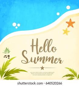 Hello Summer Beach Party Flyer. 