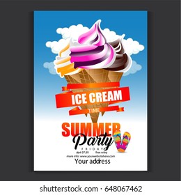 Hello Summer Beach Party Flyer. 