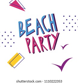 Hello Summer Beach Party Flyer.Summer sports.