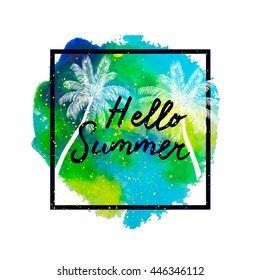 Hello Summer Beach Party.  Vector Design 