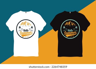 Hello Summer Summer Beach Quote Typography t Shirt Design