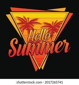 Hello Summer - Summer beach t shirt design, vector graphic.