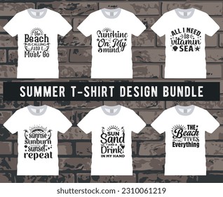 Hello summer, beach vibes, aloha. Set of inspirational quotes. Summer tshirt Design for men and women.