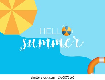 hello summer blue background