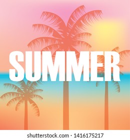 hello summer blur background colors palms