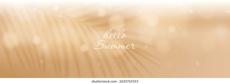 Hello summer with blurred background. Abstract seasonal concept design. Vector illustration