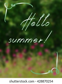 "Hello Summer" blurred background. Vector illustration