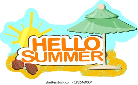Hello summer bright vector banner