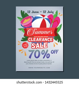 hello summer brochure template beach bucket vector poster template