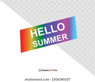 Hola Botón de verano, sol y venta. Vector 