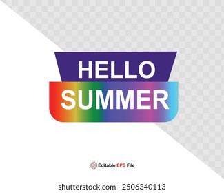 Hola Botón de verano, sol y venta. Vector 