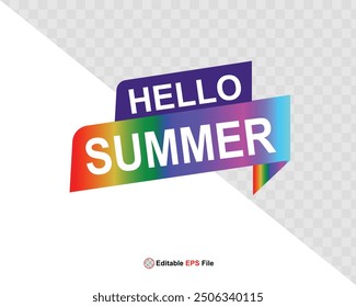 Hola Botón de verano, sol y venta. Vector 