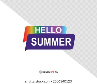 Hola Botón de verano, sol y venta. Vector 