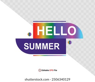 Hola Botón de verano, sol y venta. Vector 
