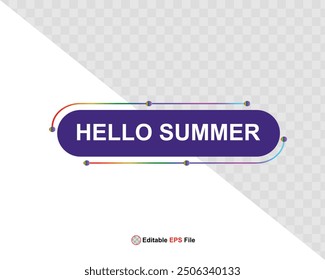 Hola Botón de verano, sol y venta. Vector 