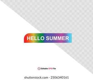 Hello summer button, sun and sale. Vector 