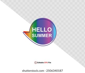 Hola Botón de verano, sol y venta. Vector 