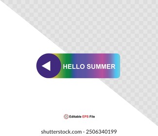 Hola Botón de verano, sol y venta. Vector 