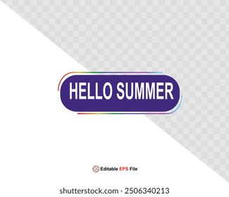 Hola Botón de verano, sol y venta. Vector 