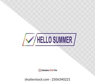 Hello summer button, sun and sale. Vector 