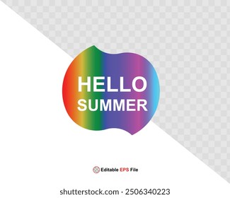 Hola Botón de verano, sol y venta. Vector 